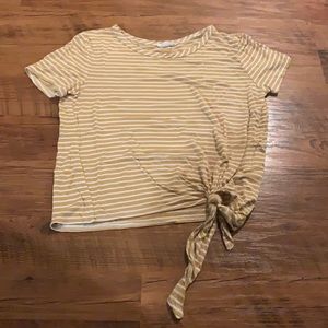 Yellow & white striped tie shirt